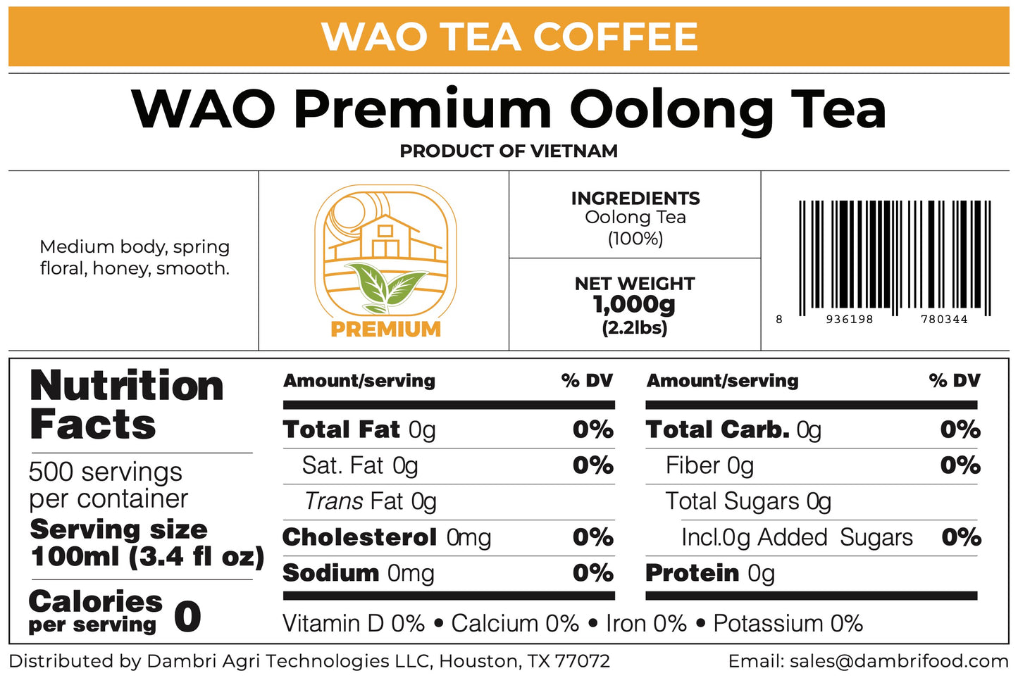 WAO Premium Oolong Tea